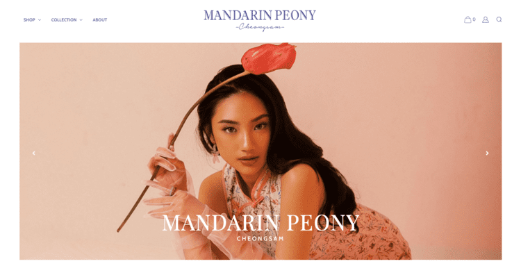 qipao online store Mandarin Peony Cheongsam homepage